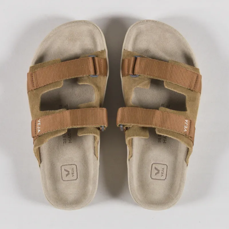 Veja Womens Arpoador Suede Sandals Tent Cognac-6