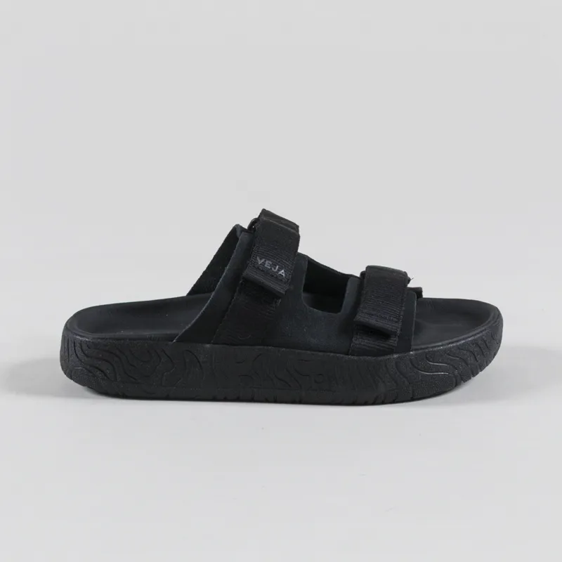 Veja Womens Arpoador Suede Sandals Full Black-2