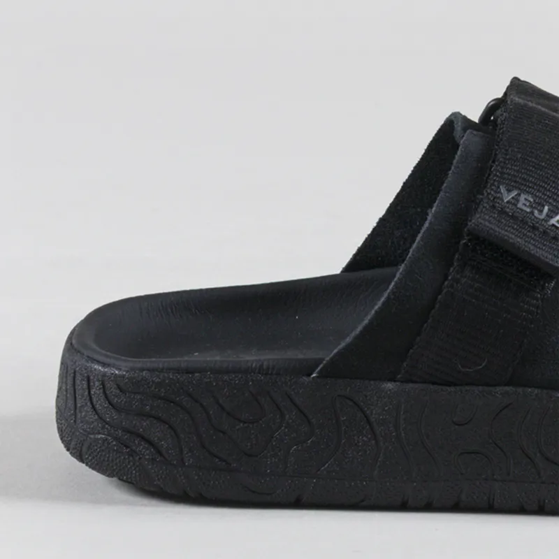 Veja Womens Arpoador Suede Sandals Full Black-4