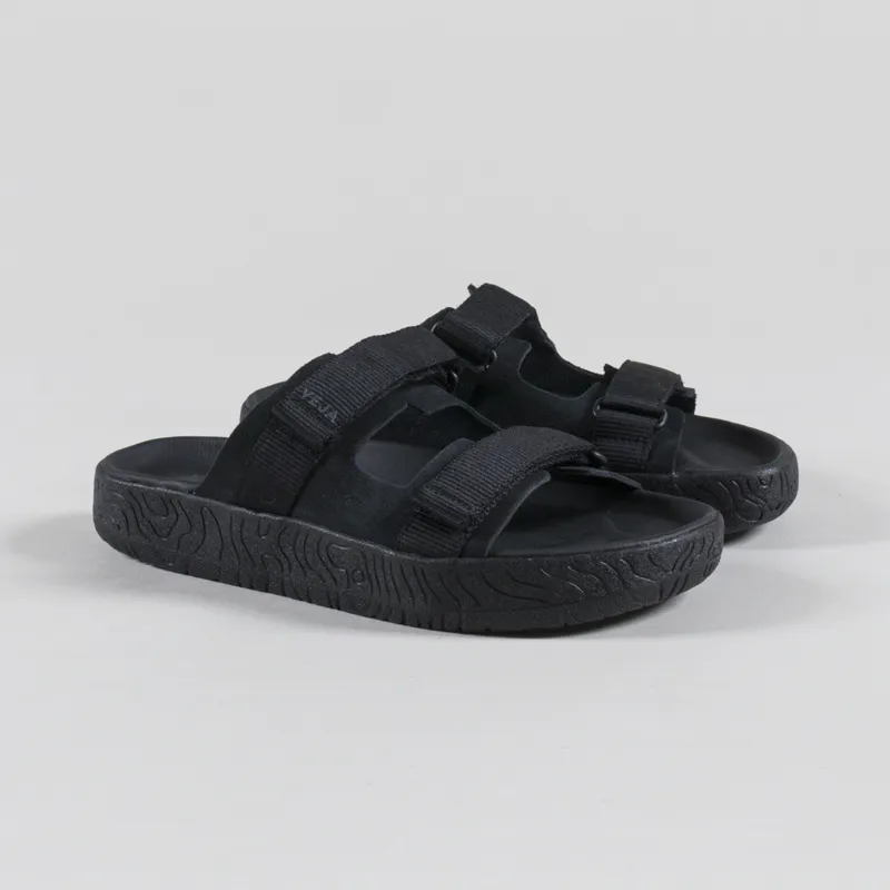 Veja Womens Arpoador Suede Sandals Full Black