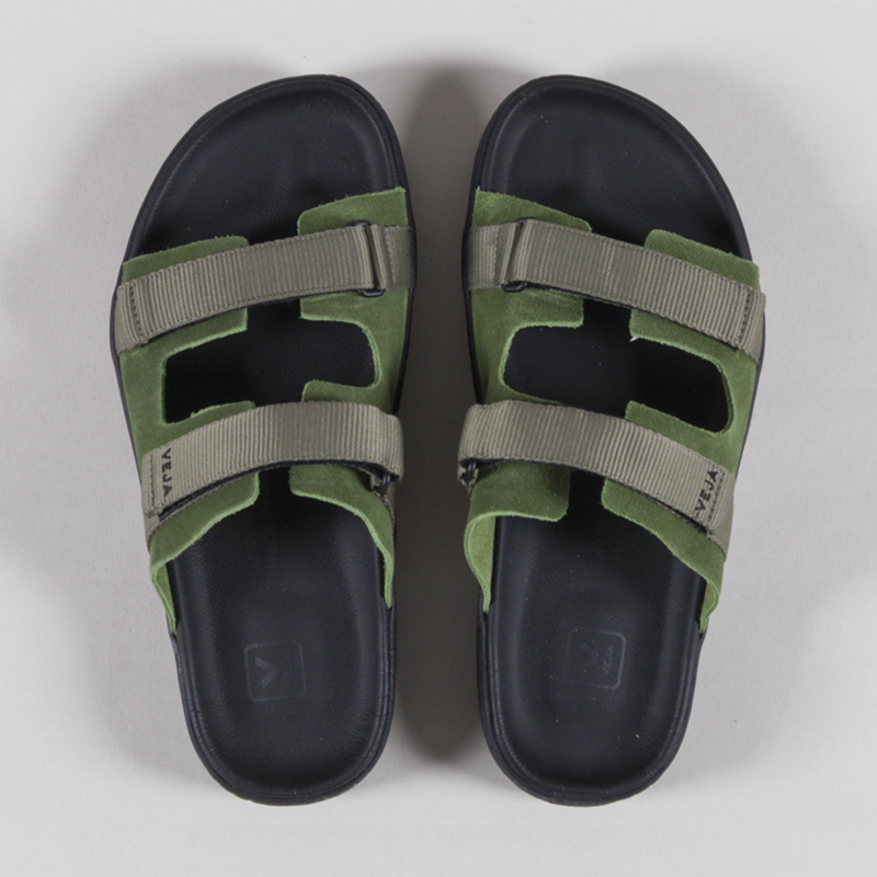 Veja Arpoador Suede Sandals Militar Khaki Black-6