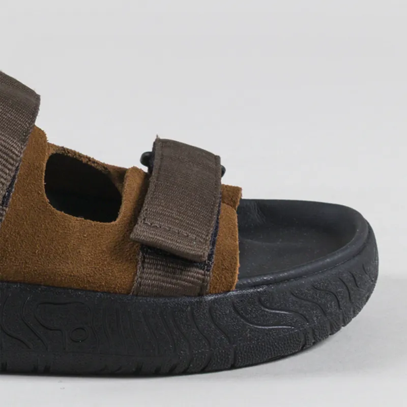 Veja Womens Arpoador Suede Sandals Cognac Eagle Black-5