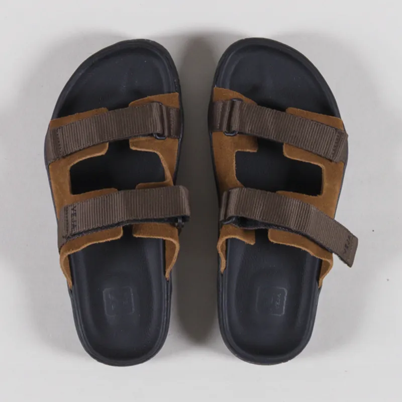 Veja Womens Arpoador Suede Sandals Cognac Eagle Black-6