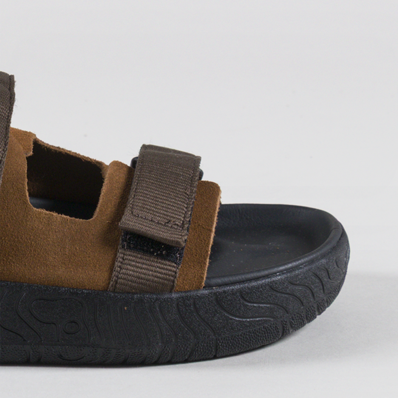 Veja Arpoador Suede Sandals Cognac Eagle Black-5
