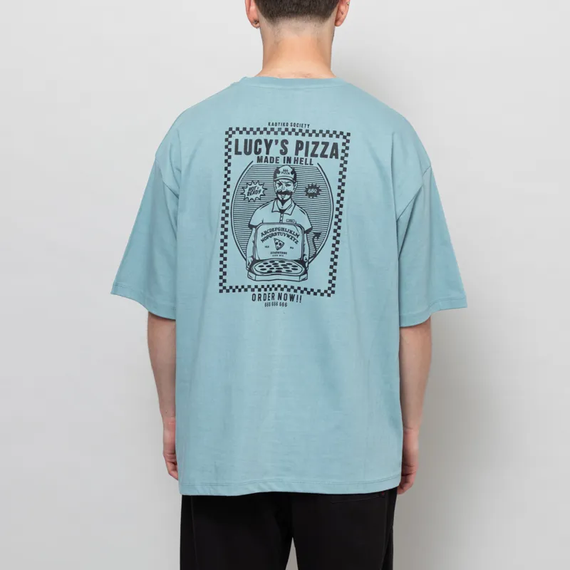 Kaotiko Lucys Pizza T Shirt Steel