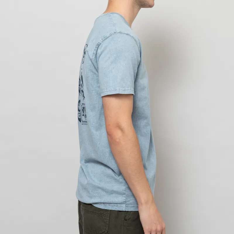 Kaotiko Washed Lotus T Shirt Steel-4