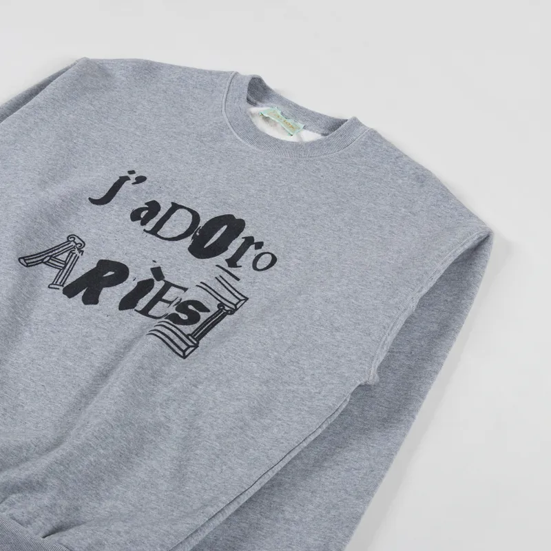 Aries J'Adoro Ransom Sweatshirt Grey Marl-2