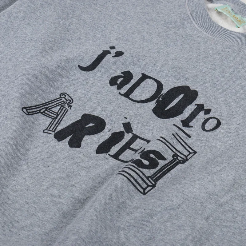 Aries J'Adoro Ransom Sweatshirt Grey Marl-4