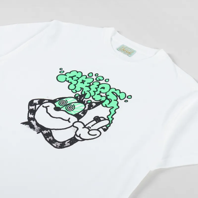 Aries Stoned Cat T Shirt White-1