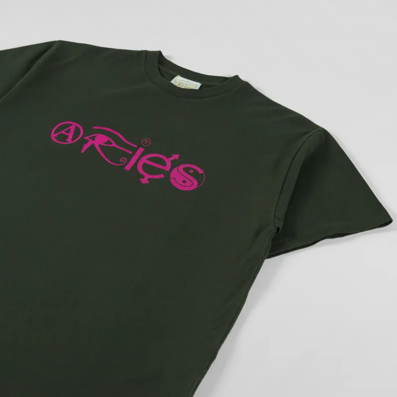 Aries Coexist T Shirt Forest Green-1