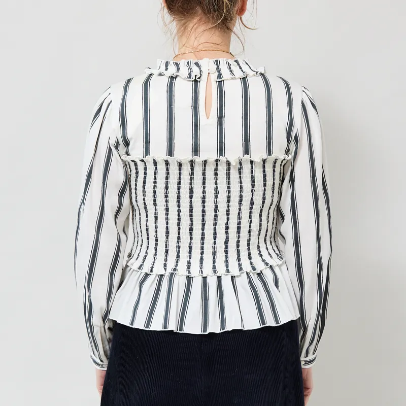 Daydress Womens Arles Top Block Printed Stripe White-2