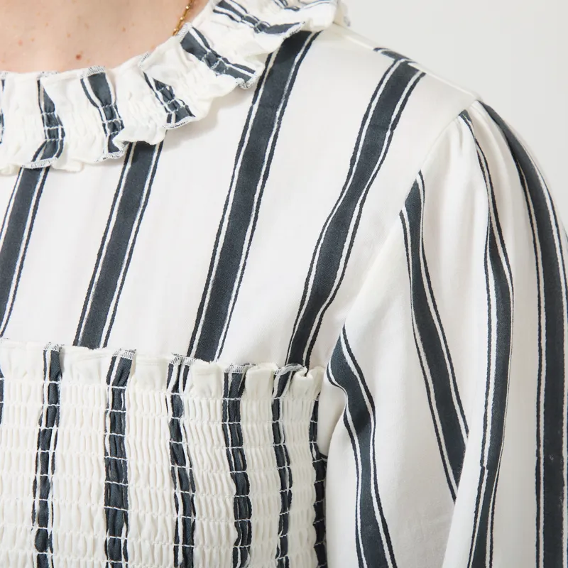 Daydress Womens Arles Top Block Printed Stripe White-6