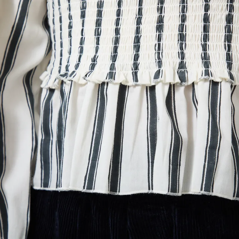 Daydress Womens Arles Top Block Printed Stripe White-7