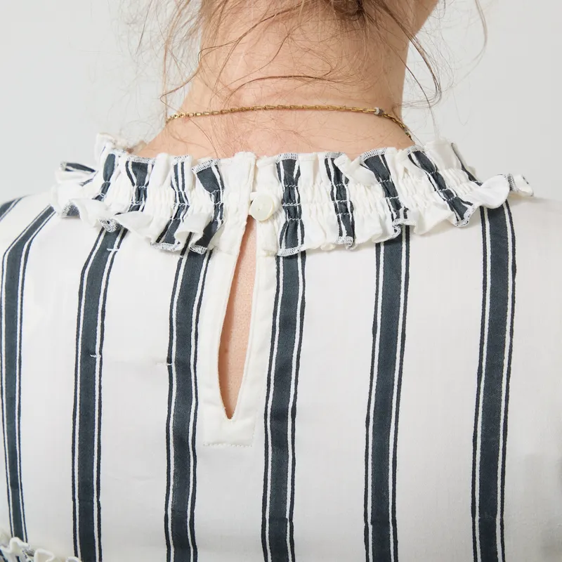 Daydress Womens Arles Top Block Printed Stripe White-8