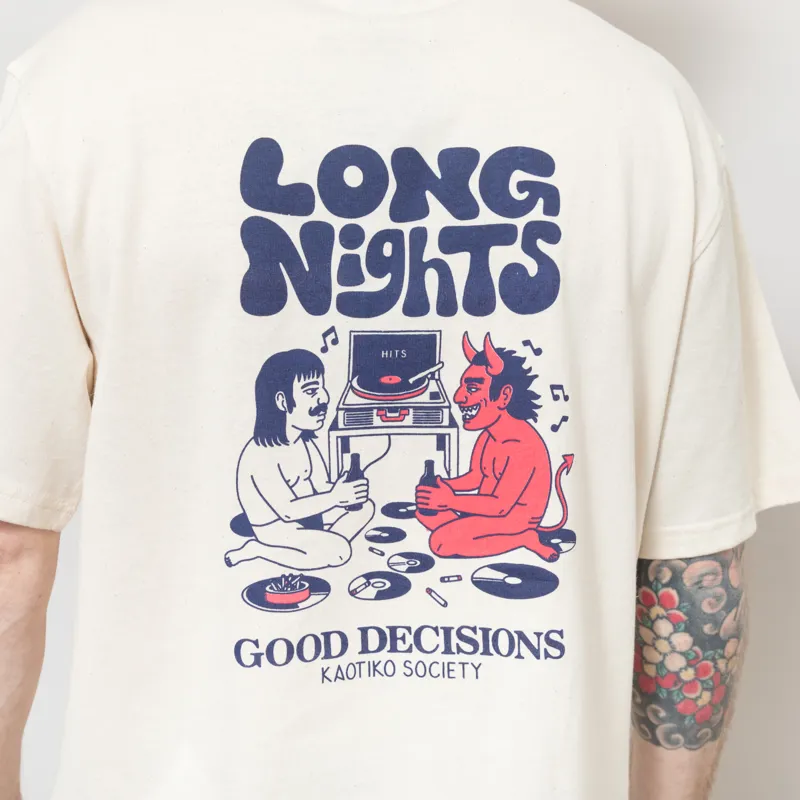 Kaotiko Long Nights T Shirt Ivory-3