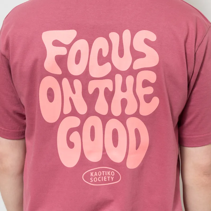 Kaotiko Focus On The Good T Shirt Burgundy-4
