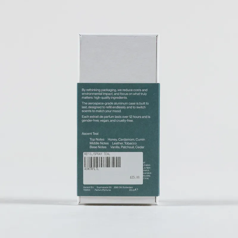 Ascent Teal Perfume Refill Spray 20ml-3