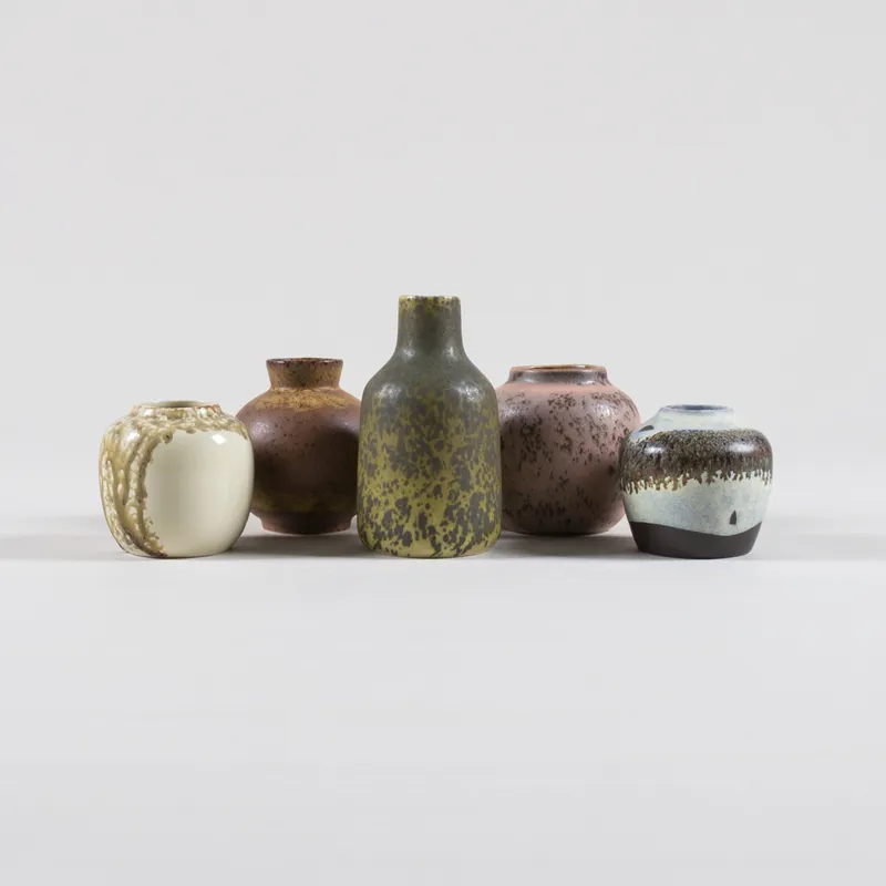 HKLIVING 70s Ceramics Small Vases Pursuit 5 Pack-1
