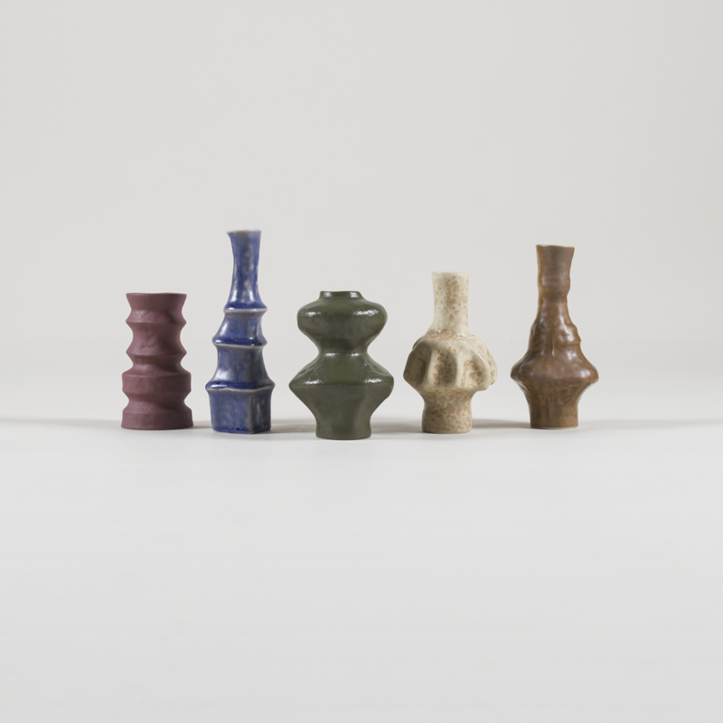 HKLIVING 70s Ceramics Small Vases Palette 5 Pack