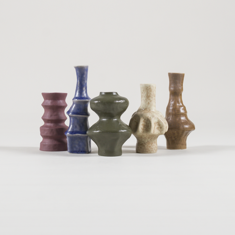 HKLIVING 70s Ceramics Small Vases Palette 5 Pack-1