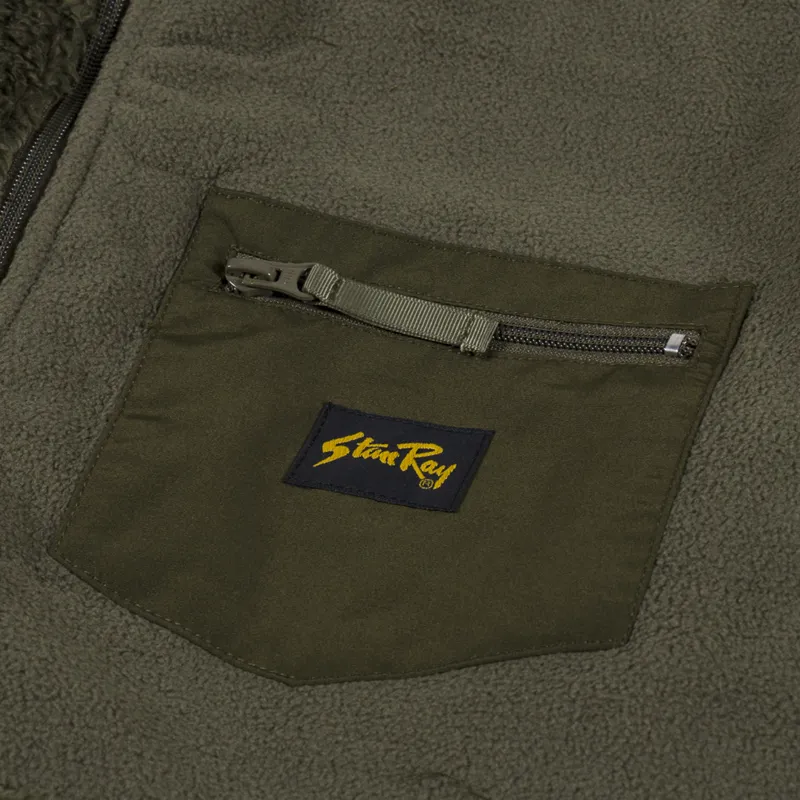 Stan Ray Patchwork Fleece Jacket Olive-3