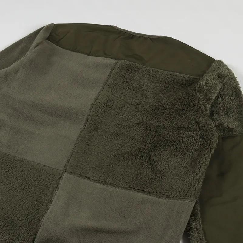 Stan Ray Patchwork Fleece Cardigan Jacket Olive-8