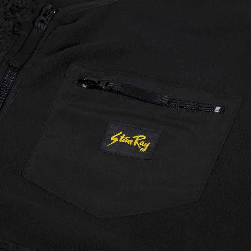 Stan Ray Patchwork Fleece Cardigan Jacket Black-2