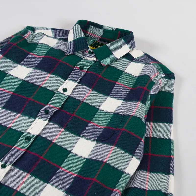 Portuguese Flannel Bottle Shirt Green Navy White Red-2