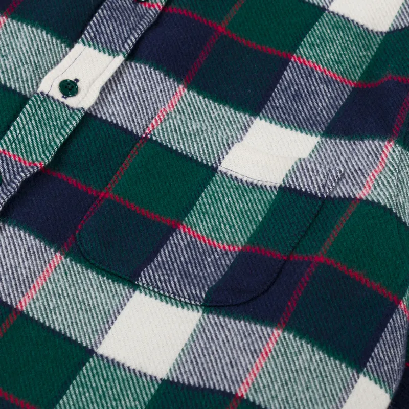 Portuguese Flannel Bottle Shirt Green Navy White Red-5