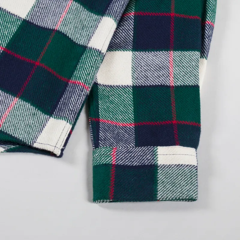 Portuguese Flannel Bottle Shirt Green Navy White Red-7