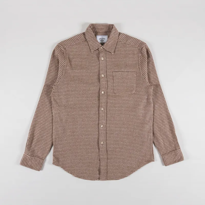 Portuguese Flannel Abstract Pied Poule Shirt Brown