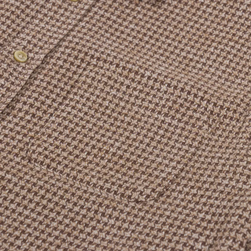 Portuguese Flannel Abstract Pied Poule Shirt Brown-5
