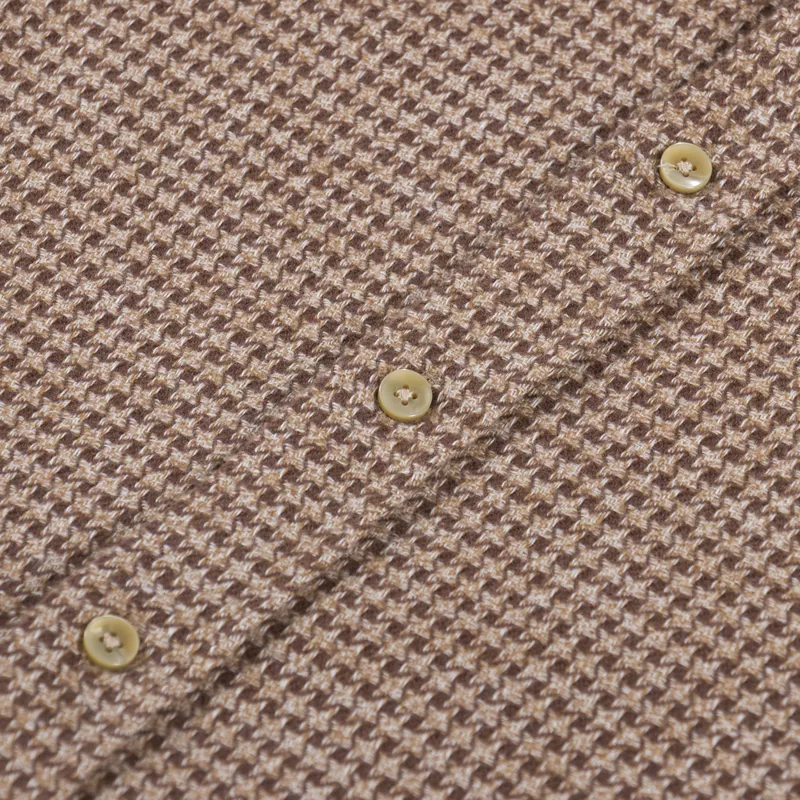 Portuguese Flannel Abstract Pied Poule Shirt Brown-4