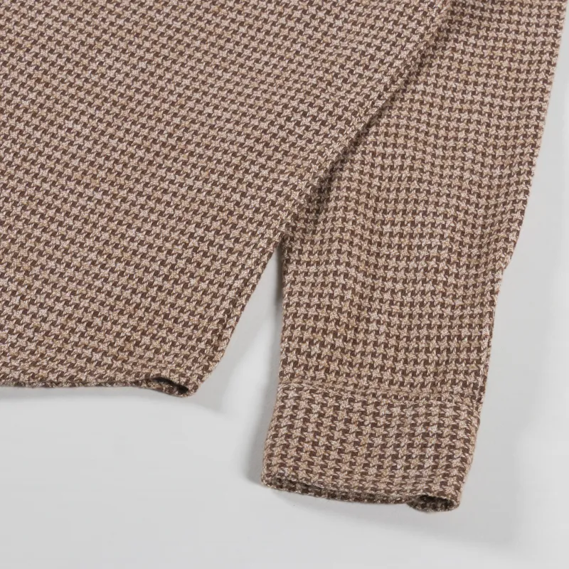 Portuguese Flannel Abstract Pied Poule Shirt Brown-6