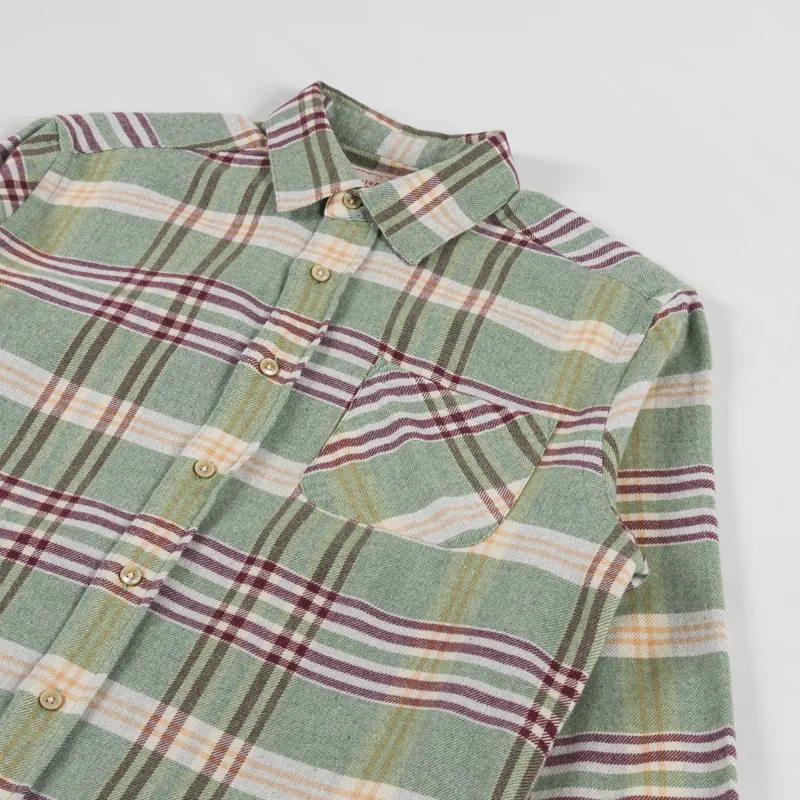 Portuguese Flannel Bottom Shirt Green White Red-2