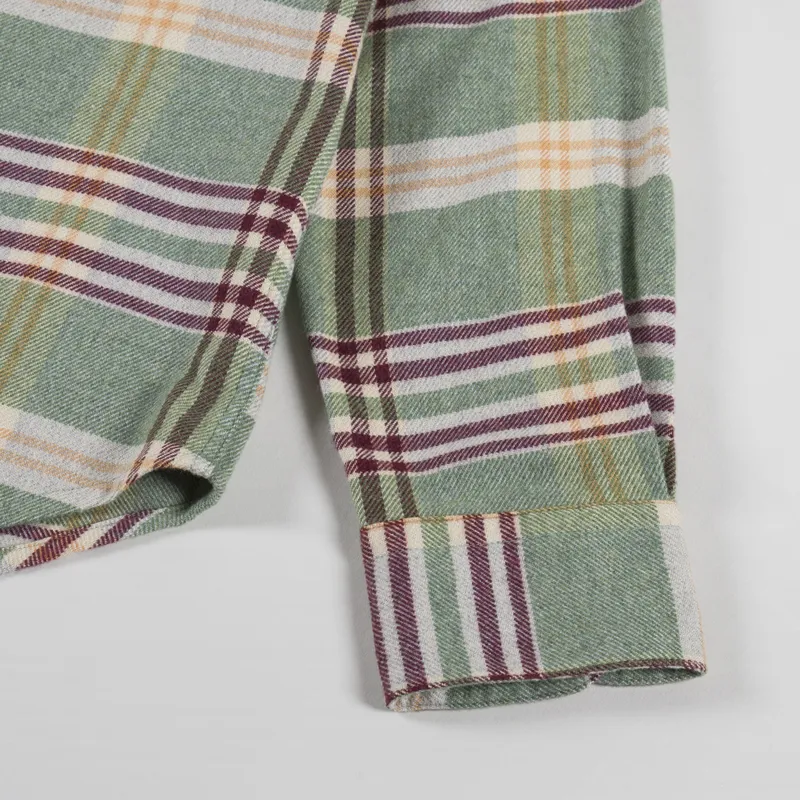 Portuguese Flannel Bottom Shirt Green White Red-8
