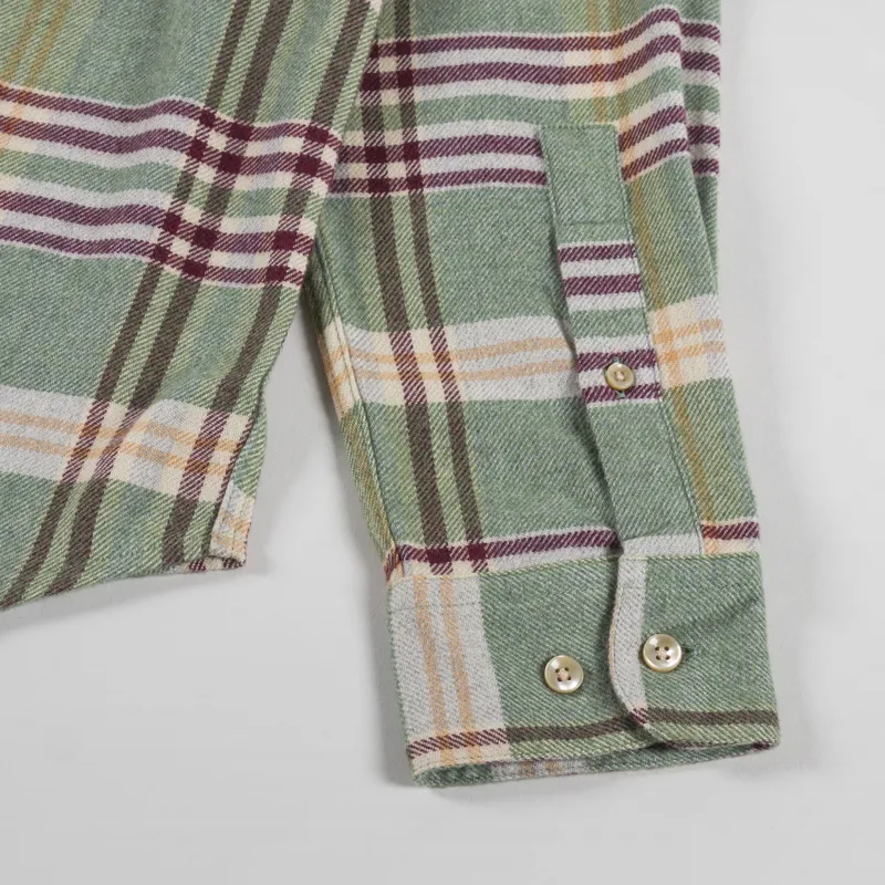 Portuguese Flannel Bottom Shirt Green White Red-7