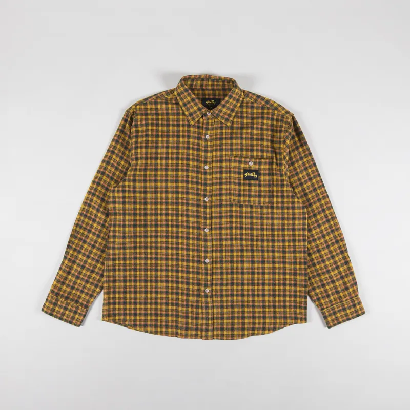 Stan Ray Mens Overshirt Flannel Shirt Orange Plaid Check