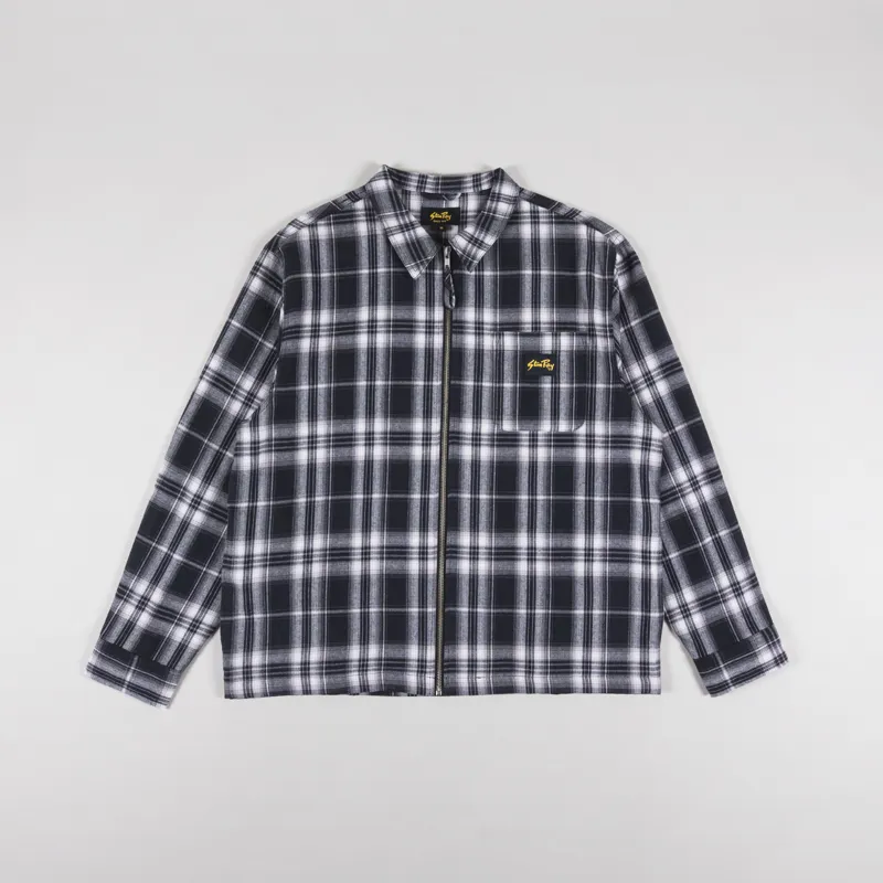 Stan Ray Mens Zip OverShirt Black Plaid Check