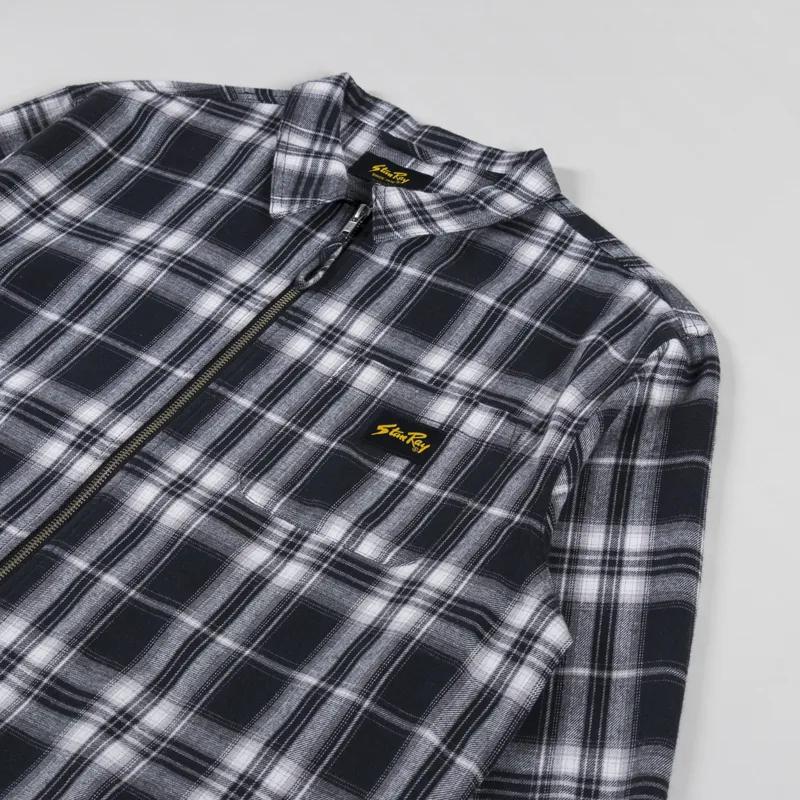 Stan Ray Mens Zip OverShirt Black Plaid Check