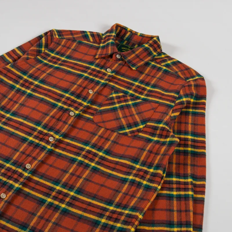 Portuguese Flannel Farol Shirt Terracota Yellow Green-2