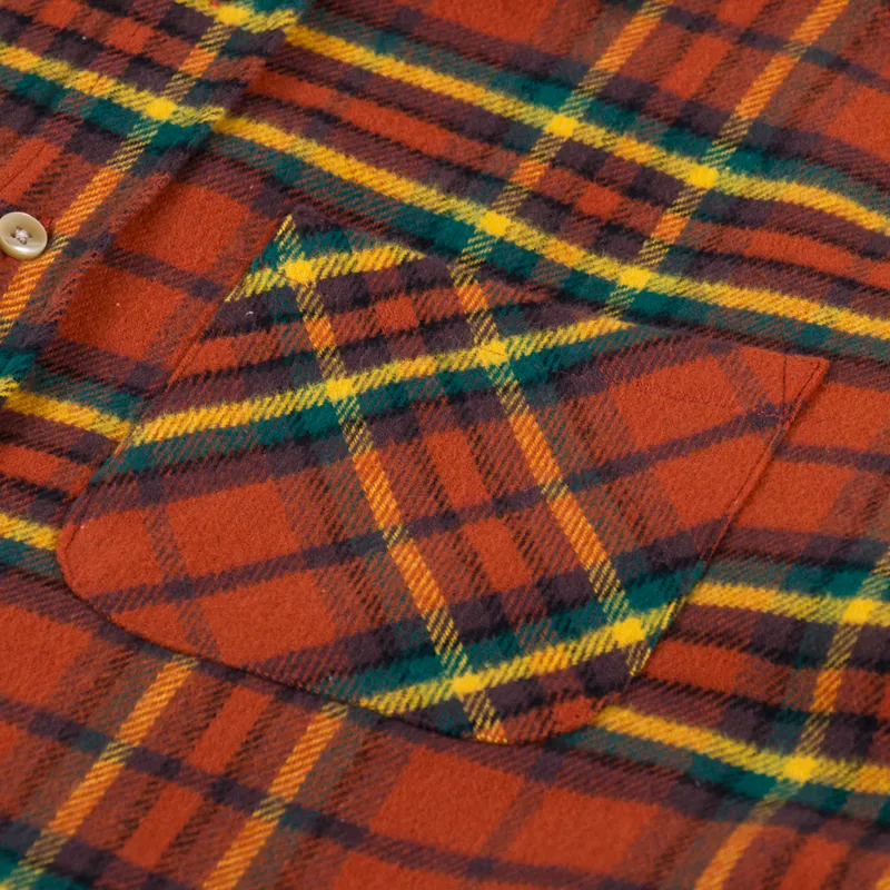 Portuguese Flannel Farol Shirt Terracota Yellow Green-4