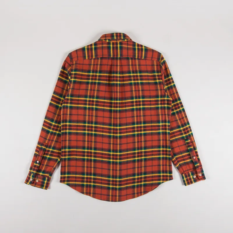Portuguese Flannel Farol Shirt Terracota Yellow Green-1
