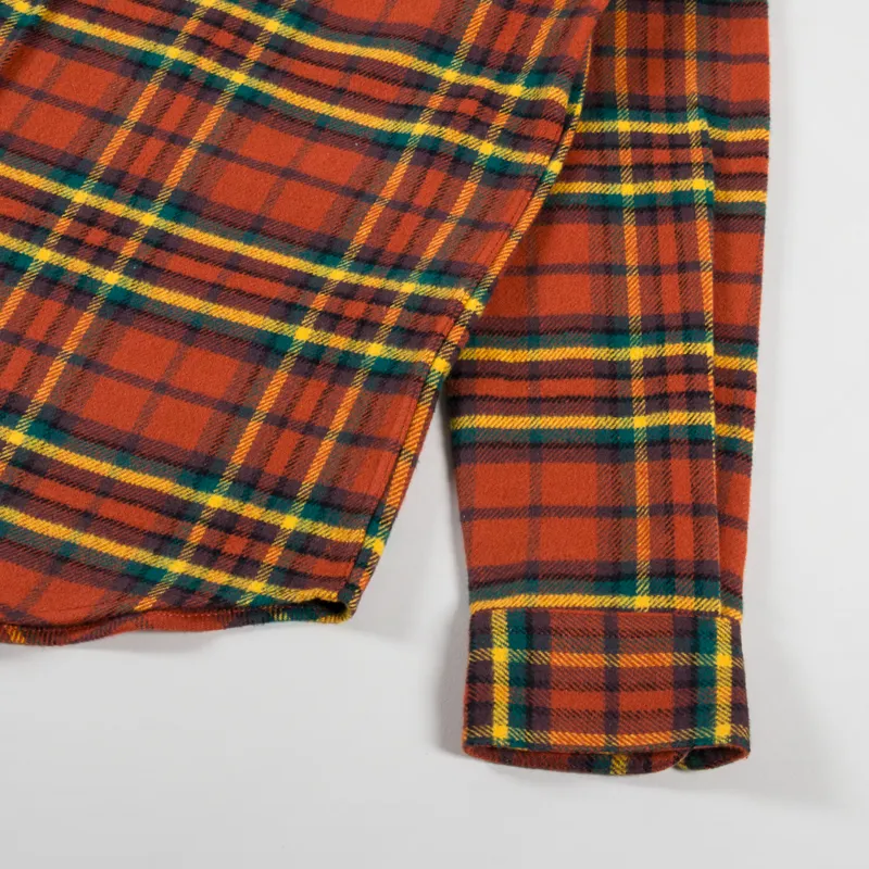 Portuguese Flannel Farol Shirt Terracota Yellow Green-6