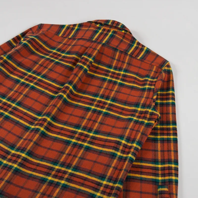 Portuguese Flannel Farol Shirt Terracota Yellow Green-3