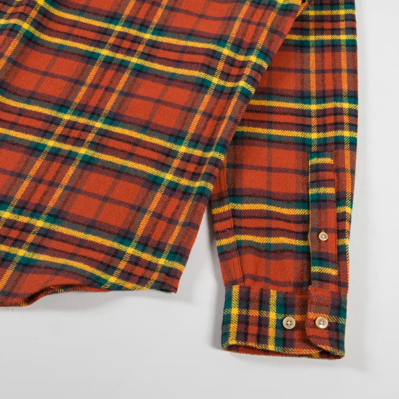 Portuguese Flannel Farol Shirt Terracota Yellow Green-7