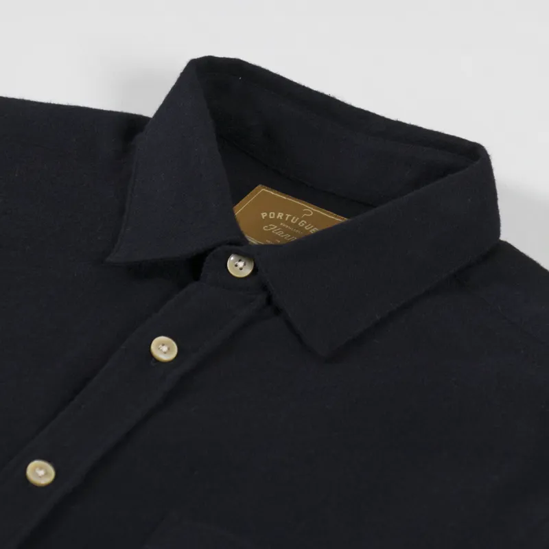Portuguese Flannel Teca Shirt Black-3