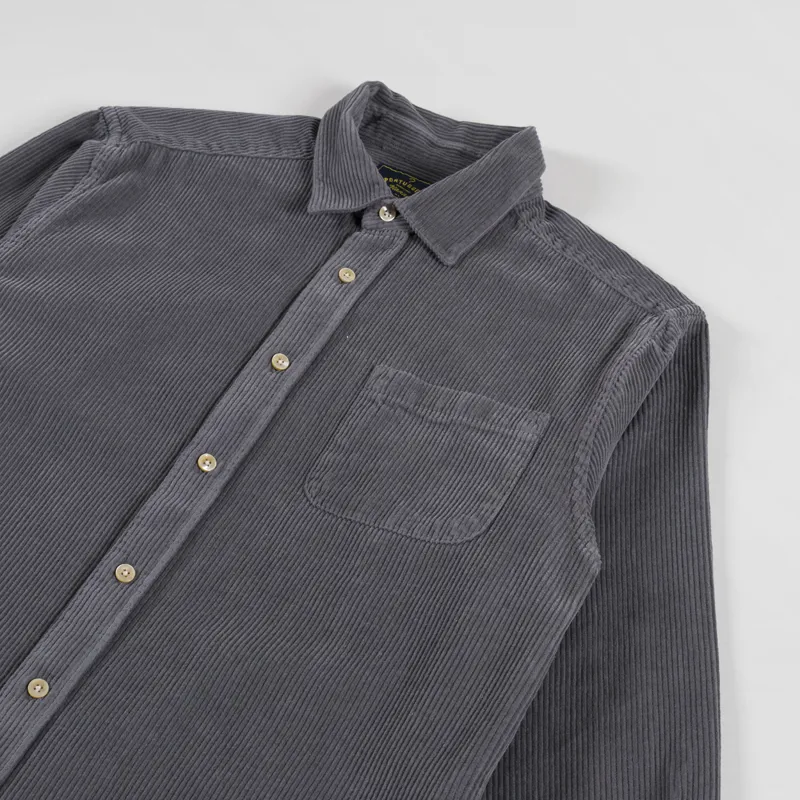 Portuguese Flannel Lobo Shirt Anthracite-2