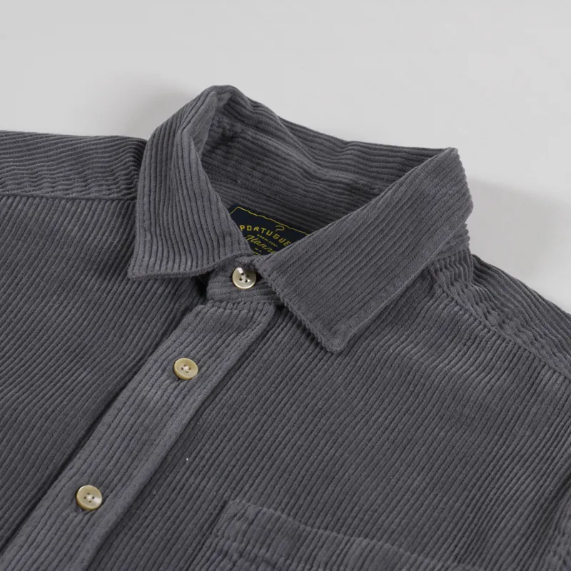 Portuguese Flannel Lobo Shirt Anthracite-4