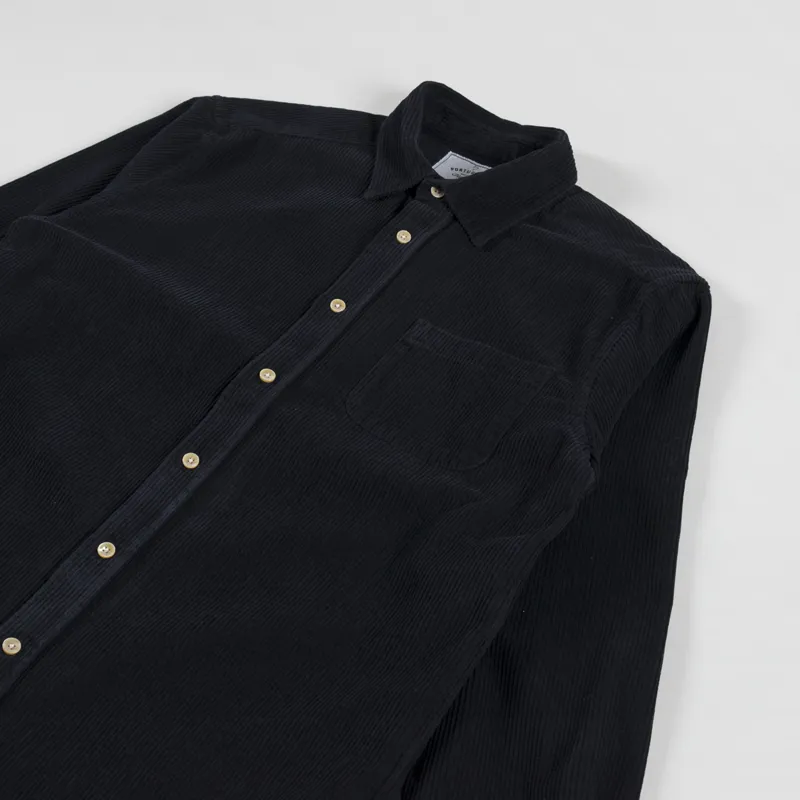 Portuguese Flannel Lobo Shirt Black-2